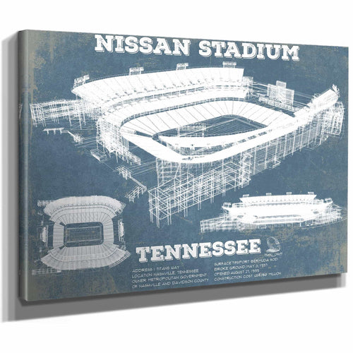 Tennessee Titans Nissan Stadium - Vintage Football Print 4