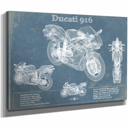 Ducati 916 Blueprint Motorcycle Patent Print