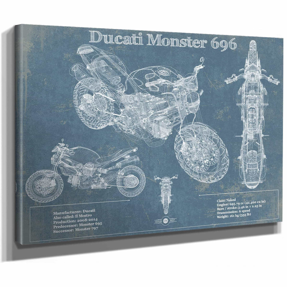 Ducati Monster 696 Blueprint Motorcycle Patent Print