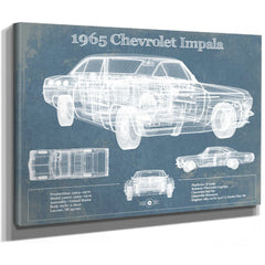 1965 Chevrolet Impala Blueprint Vintage Auto Print