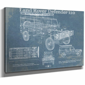 Land Rover Defender 110 Blueprint Vintage Auto Patent Print
