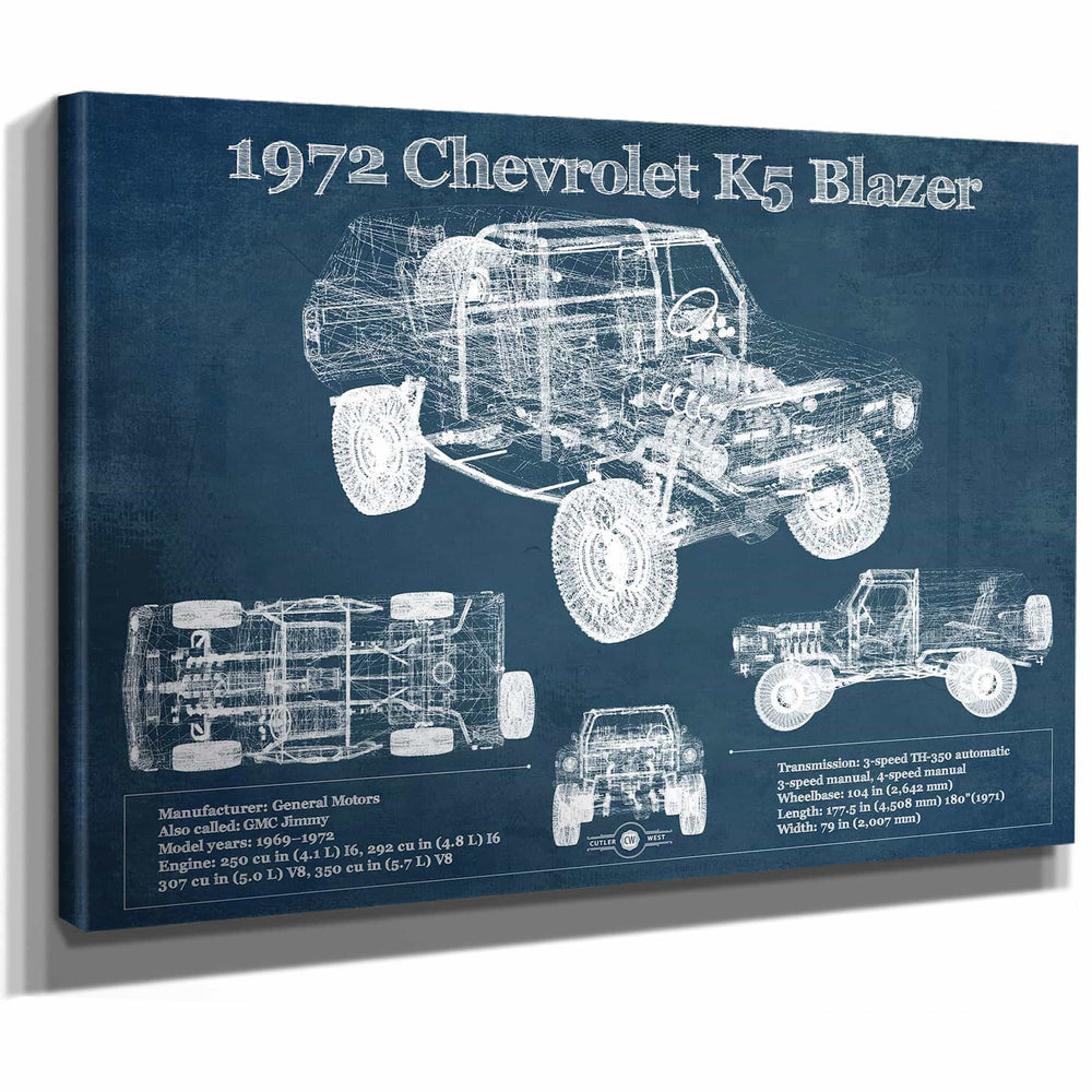 1972 Chevrolet K5 Blazer Blueprint Vintage Auto Patent Print