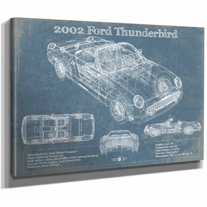 2002 Ford Thunderbird Original Blueprint Art
