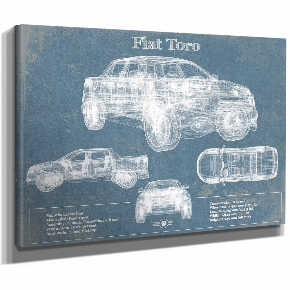 Fiat Toro Vintage Blueprint Auto Print