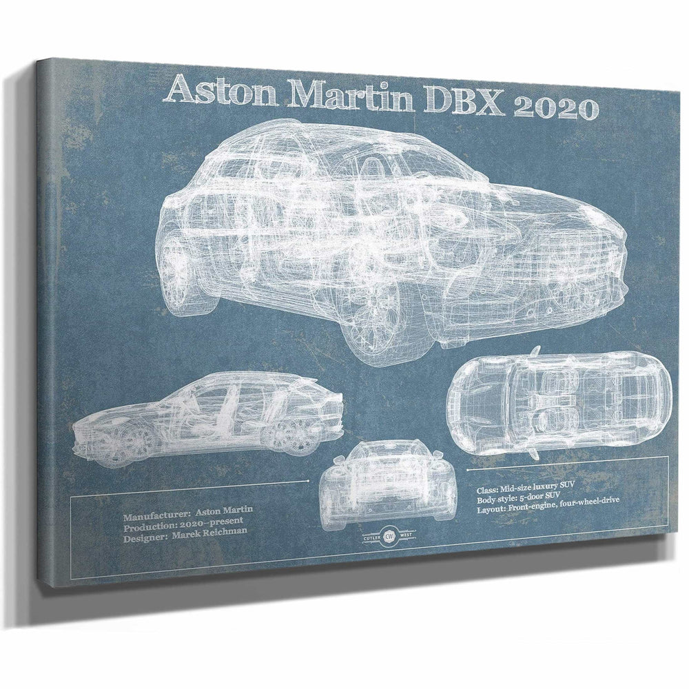 Aston Martin DBX 2020 Blueprint Vintage Auto Print