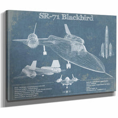 SR-71 Blackbird Blue Version - Aircraft Original Military Wall Art