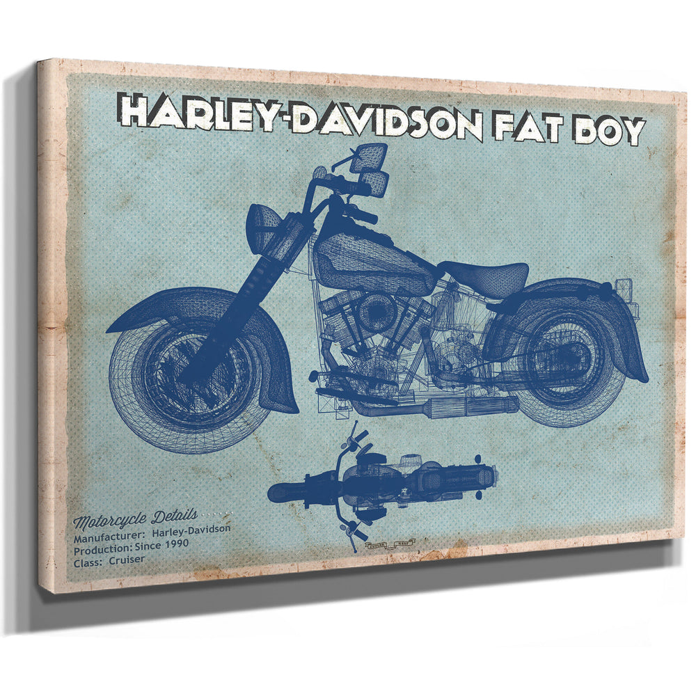 Harley-Davidson Fat Boy Blueprint Motorcycle Patent Print