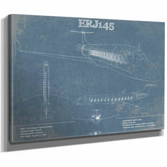 Embraer ERJ145 Vintage Aviation Blueprint with Optional Custom Pilot aviation-2