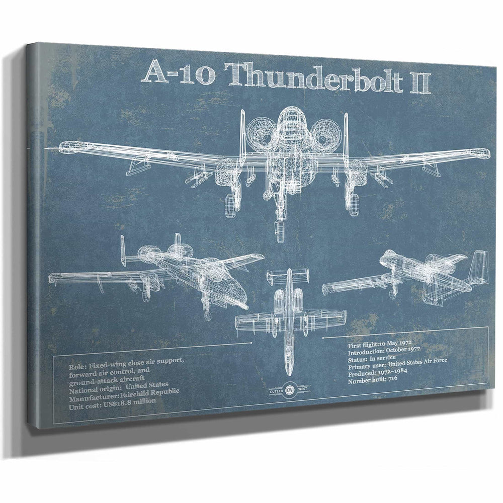 A-10 Thunderbolt II Patent Blueprint Original Military Wall Art