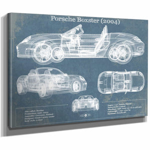 Porsche Boxster (2004) Blueprint Vintage Auto Print
