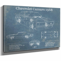 Chevrolet Camaro 1968 Blueprint Vintage Auto Patent Print