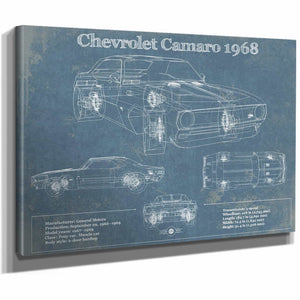 Chevrolet Camaro 1968 Blueprint Vintage Auto Patent Print