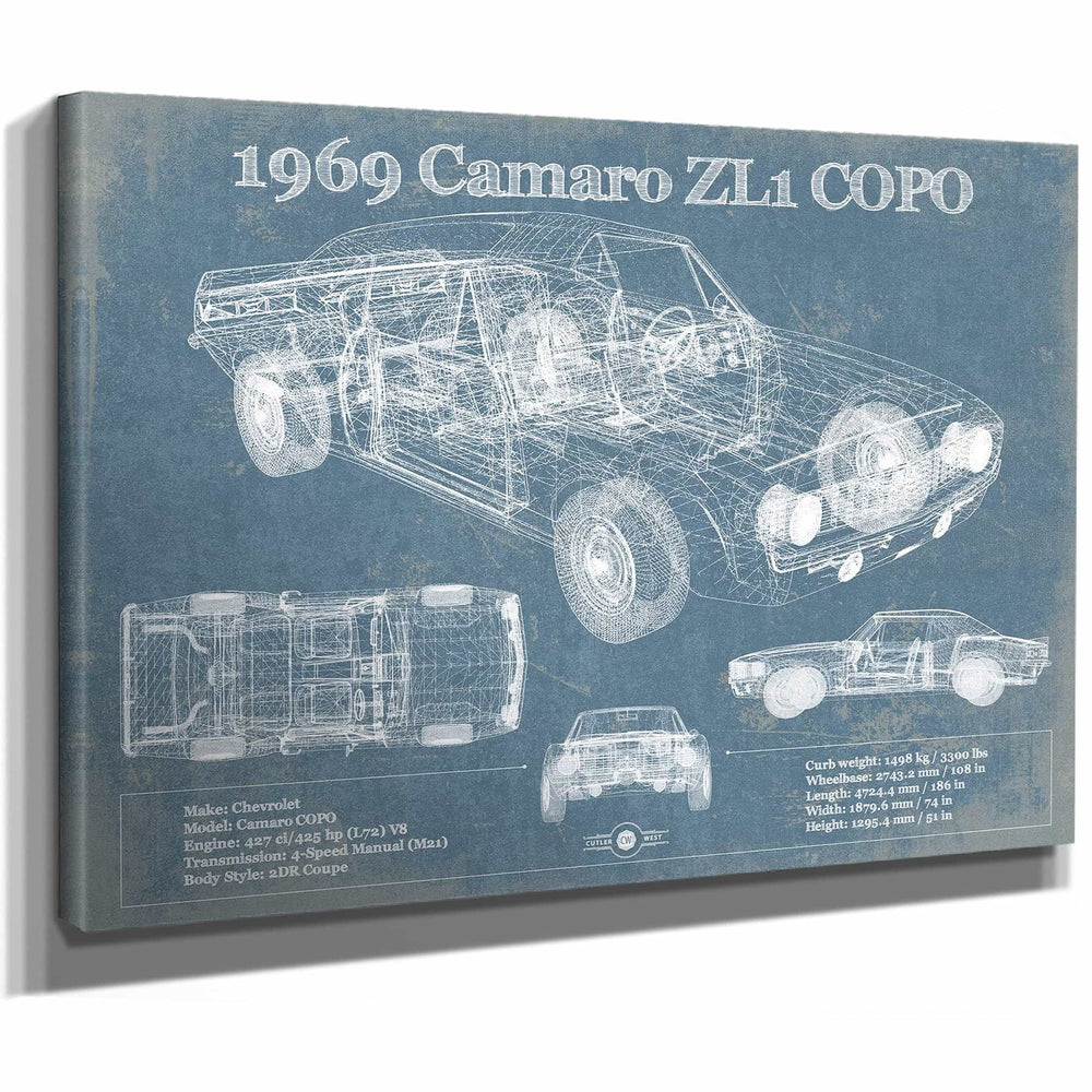 1969 Chevrolet Camaro ZL1 COPO Original Vintage Car Print