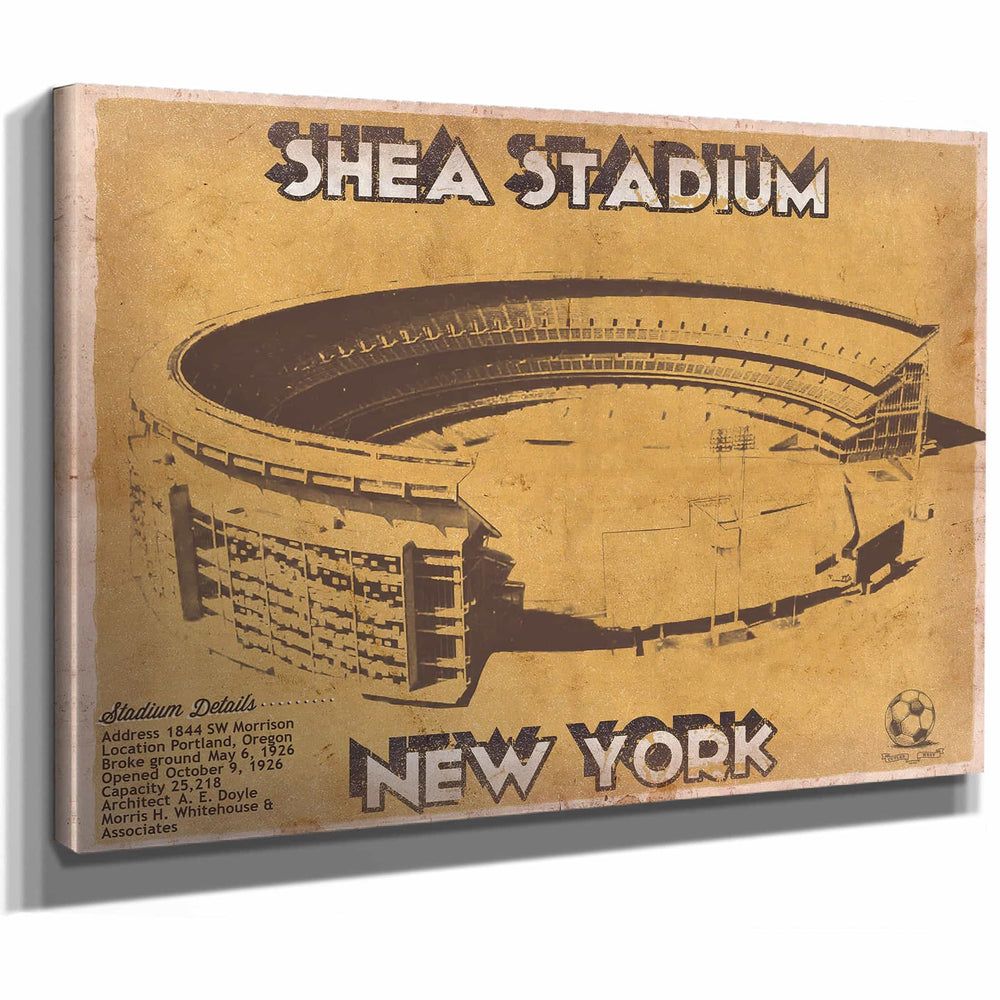Shea Stadium New York Giants NFL Vintage Football Print