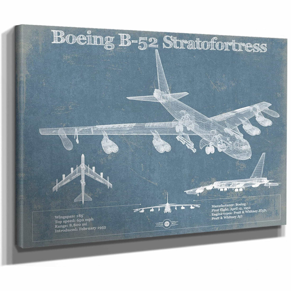Boeing B-52 Stratofortress Patent Blueprint Original Military Wall Art