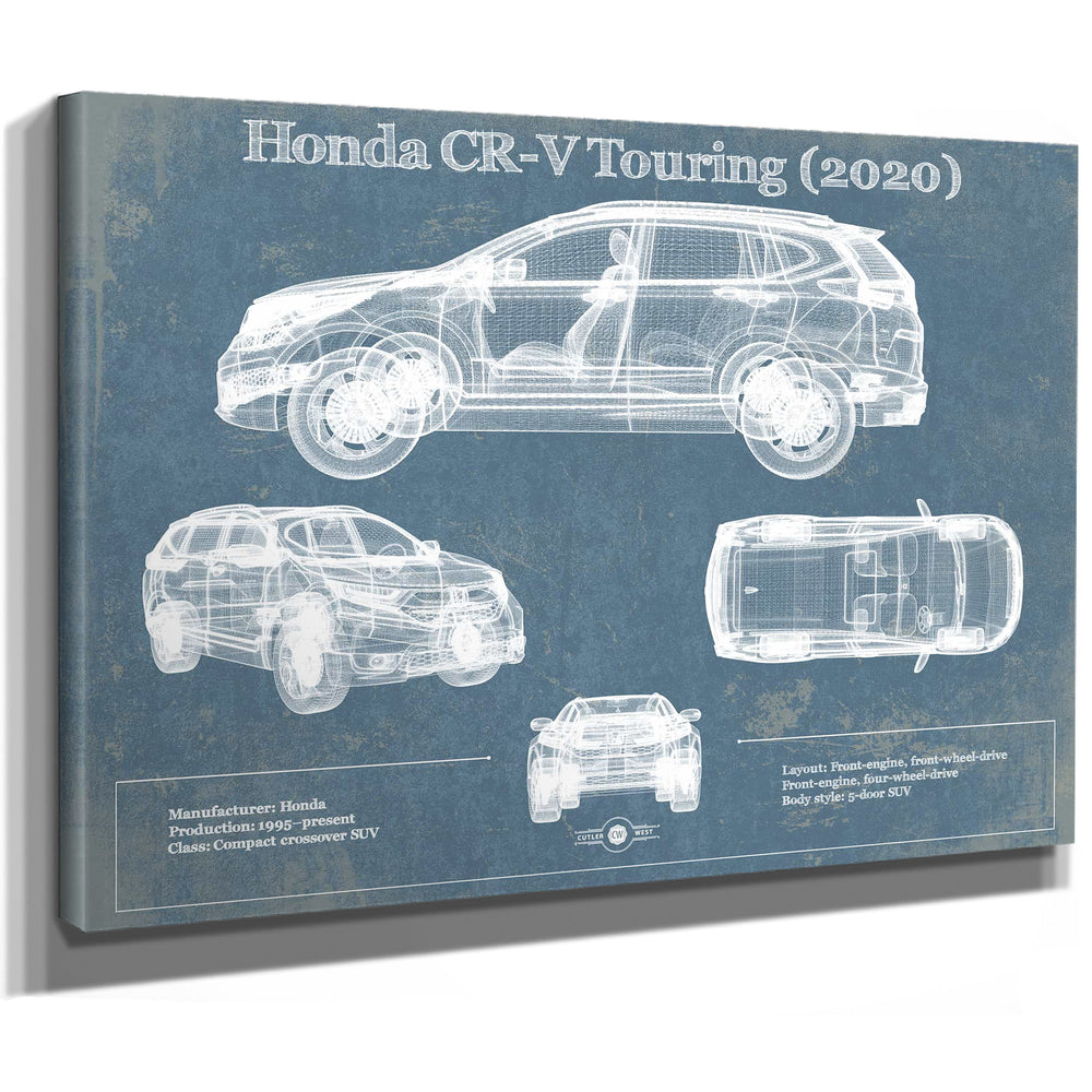 Honda CR-V Touring (2020) Vintage Blueprint Auto Print