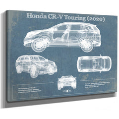 Honda CR-V Touring (2020) Vintage Blueprint Auto Print