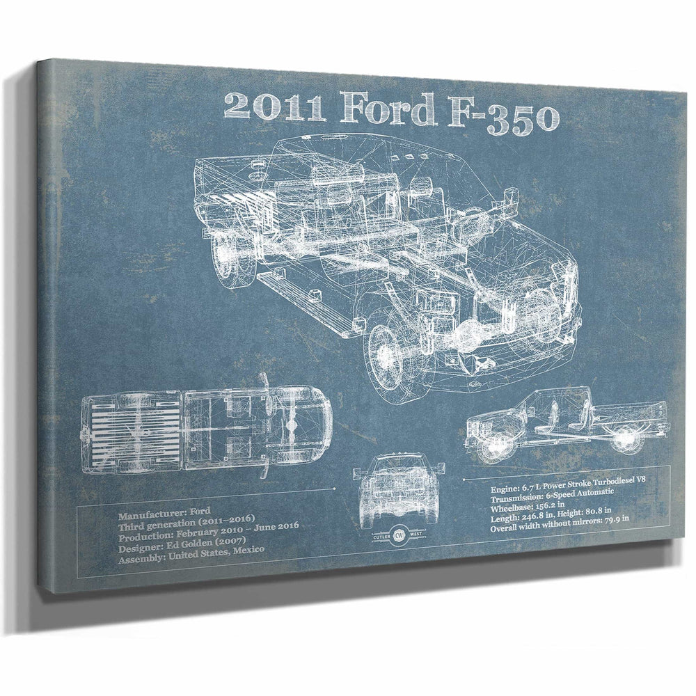 2011 Ford F-350 Vintage Blueprint Auto Print
