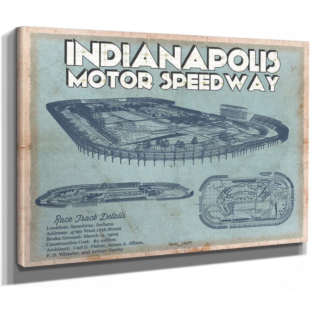 Indianapolis Motor Speedway Blueprint NASCAR Race Track Print