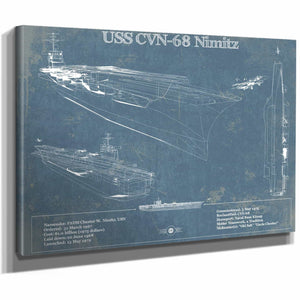 USS Nimitz CVN-68 Aircraft Carrier Blueprint Original Military