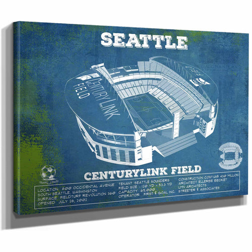 Seattle Sounders F.C. - Vintage Century Link Field MLS Soccer Print