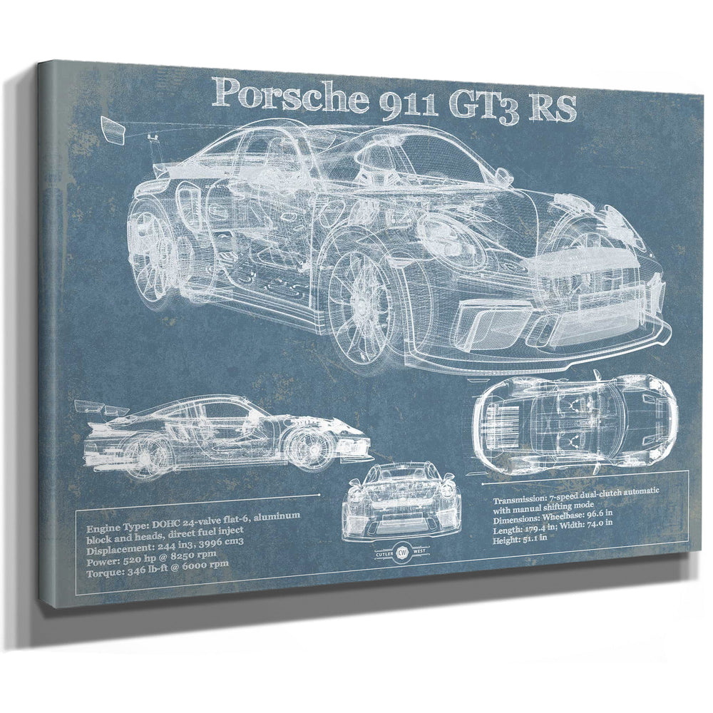 Porsche 911 GT3 RS 2011 Vintage Sports Car Print
