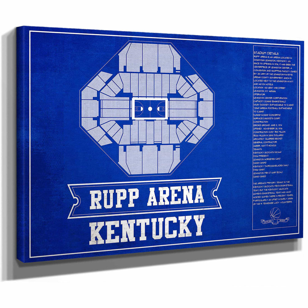 Kentucky Wildcats - Rupp Arena Seating Chart - College Basketball Blueprint Team Color Art