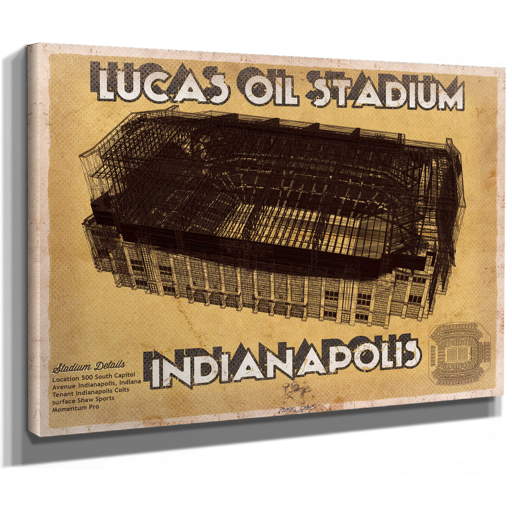 Indianapolis Colts Lucas Oil Stadium Vintage Football Print