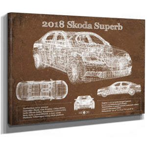 2018 Skoda Superb Vintage Blueprint Auto Print