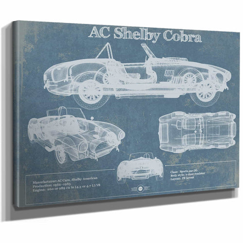 AC Shelby Cobra Blueprint Vintage Auto Print