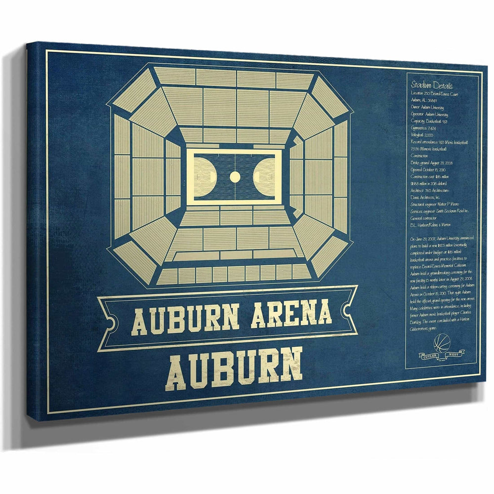 Auburn Tigers - Auburn Arena Vintage Blueprint