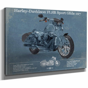 Harley-Davidson FLSB Sport Glide Blueprint Motorcycle Patent Print