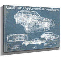 Cadillac Fleetwood Brougham Blueprint Vintage Auto Print