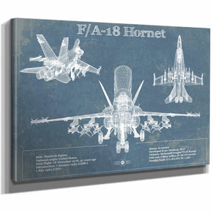 F/A-18 Hornet Blueprint Original Military Wall Art