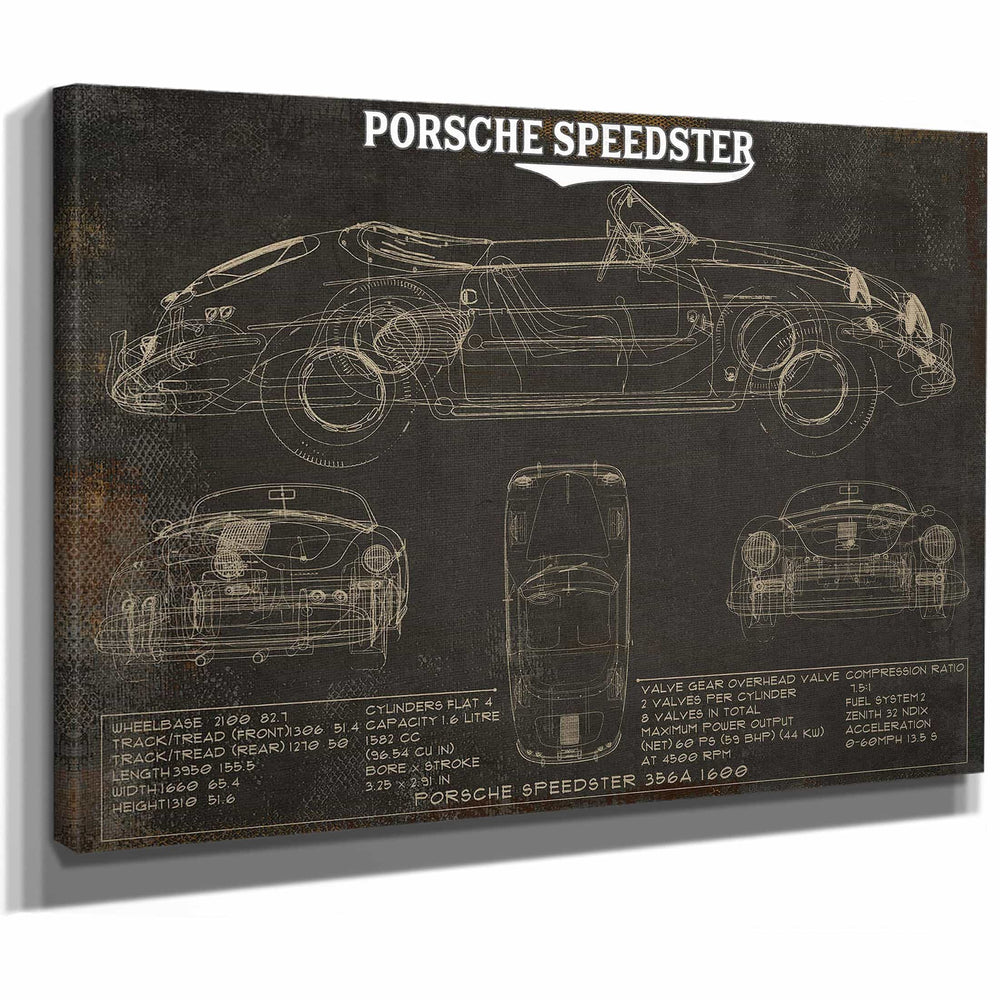 Porsche Speedster 356A 1600 Vintage Auto Print