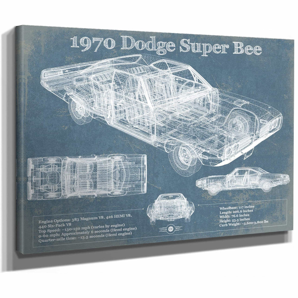 1970 Dodge Super Bee Vintage Blueprint Auto Print