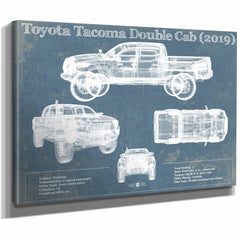 Toyota Tacoma Double Cab (2019) Vintage Blueprint Auto Print