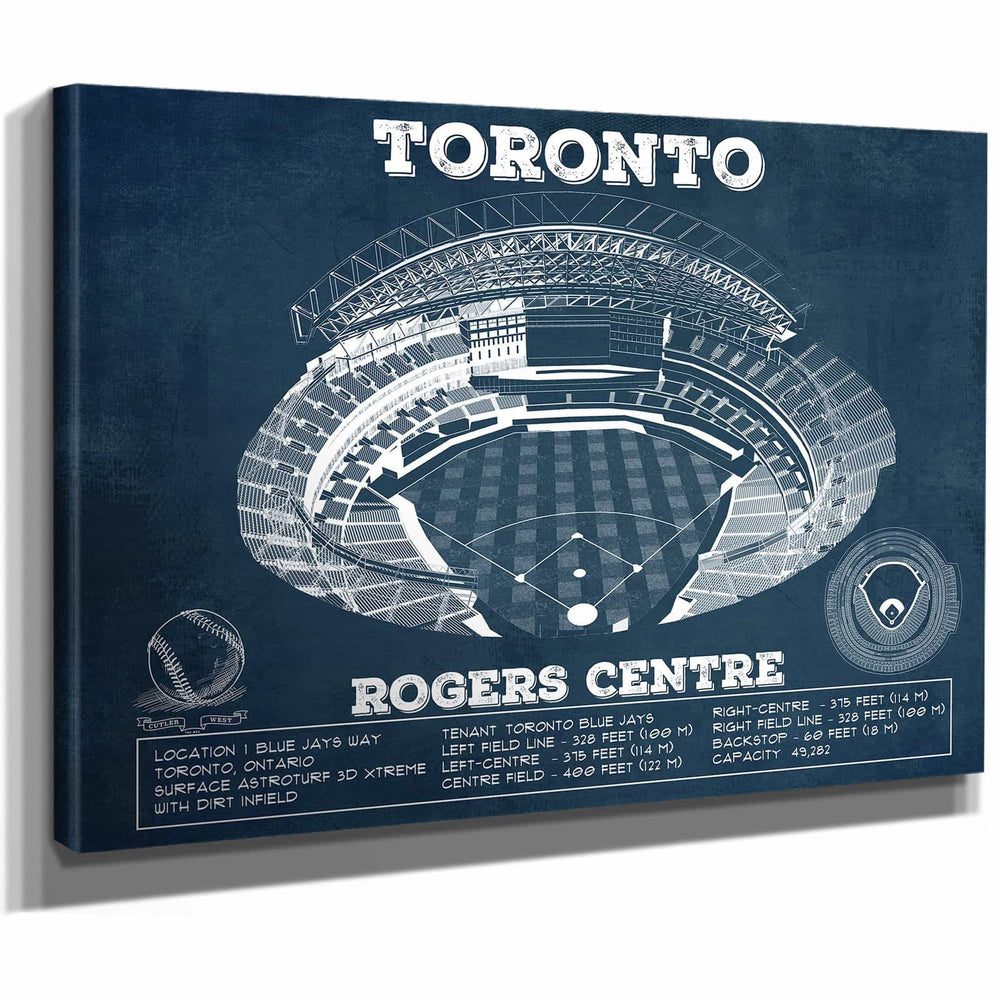 Toronto Blue Jays Rogers Centre Vintage Baseball Fan Print