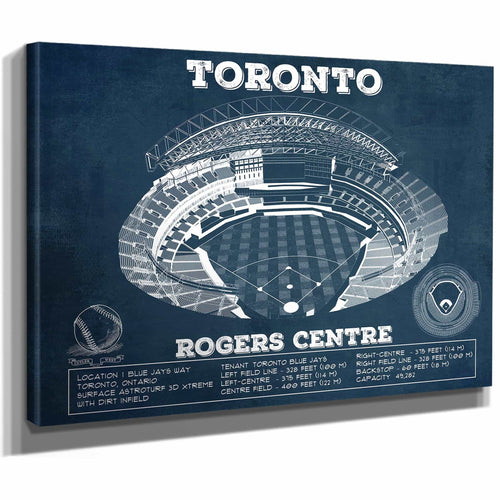 Toronto Blue Jays Rogers Centre Vintage Baseball Fan Print