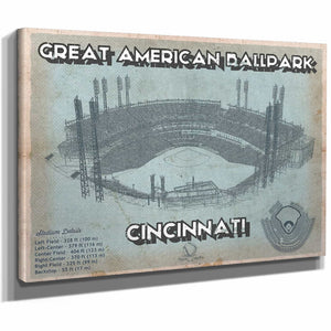 Cincinnati Reds Great American Ballpark Seating Chart - Vintage Baseball Fan Print