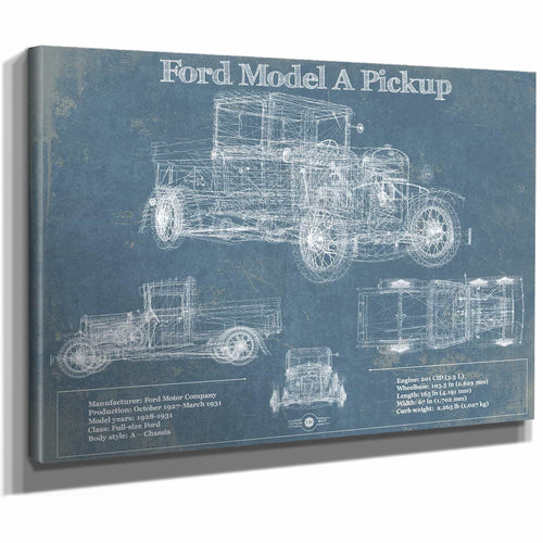 Ford Model A Pickup Vintage Blueprint Auto Print
