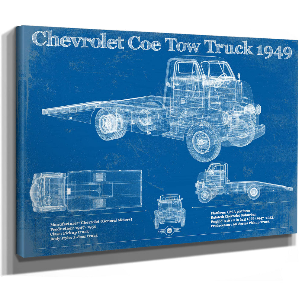 1949 Chevrolet 5100 Coe Tow Vintage Blueprint Auto Print
