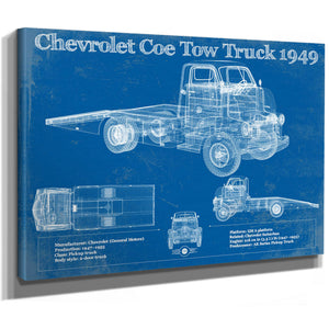 1949 Chevrolet 5100 Coe Tow Vintage Blueprint Auto Print