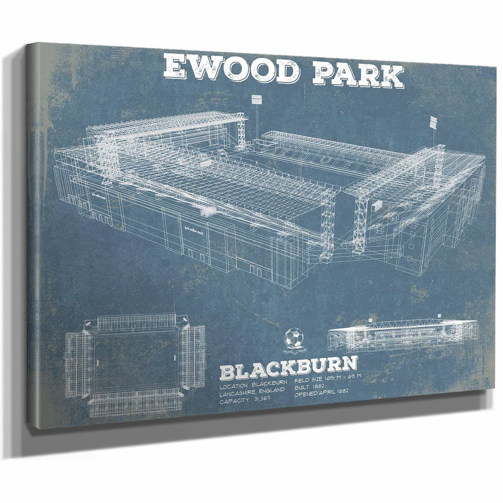 Blackburn Rovers FC Vintage Ewood Park Soccer Print