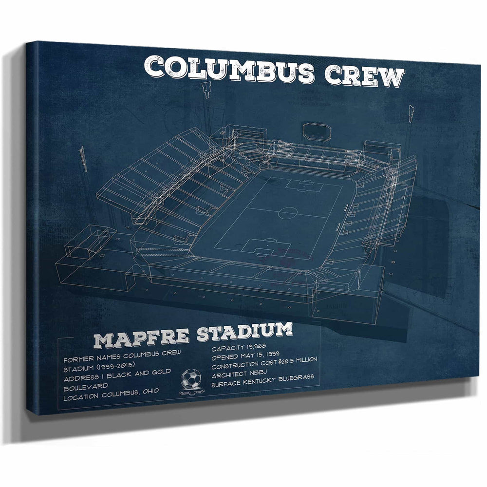 Columbus Crew Soccer -MAPFRE Stadium Vintage Soccer Print