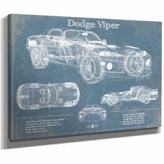 Dodge Viper 1 Vintage Blueprint Auto Print