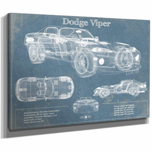 Dodge Viper 1 Vintage Blueprint Auto Print