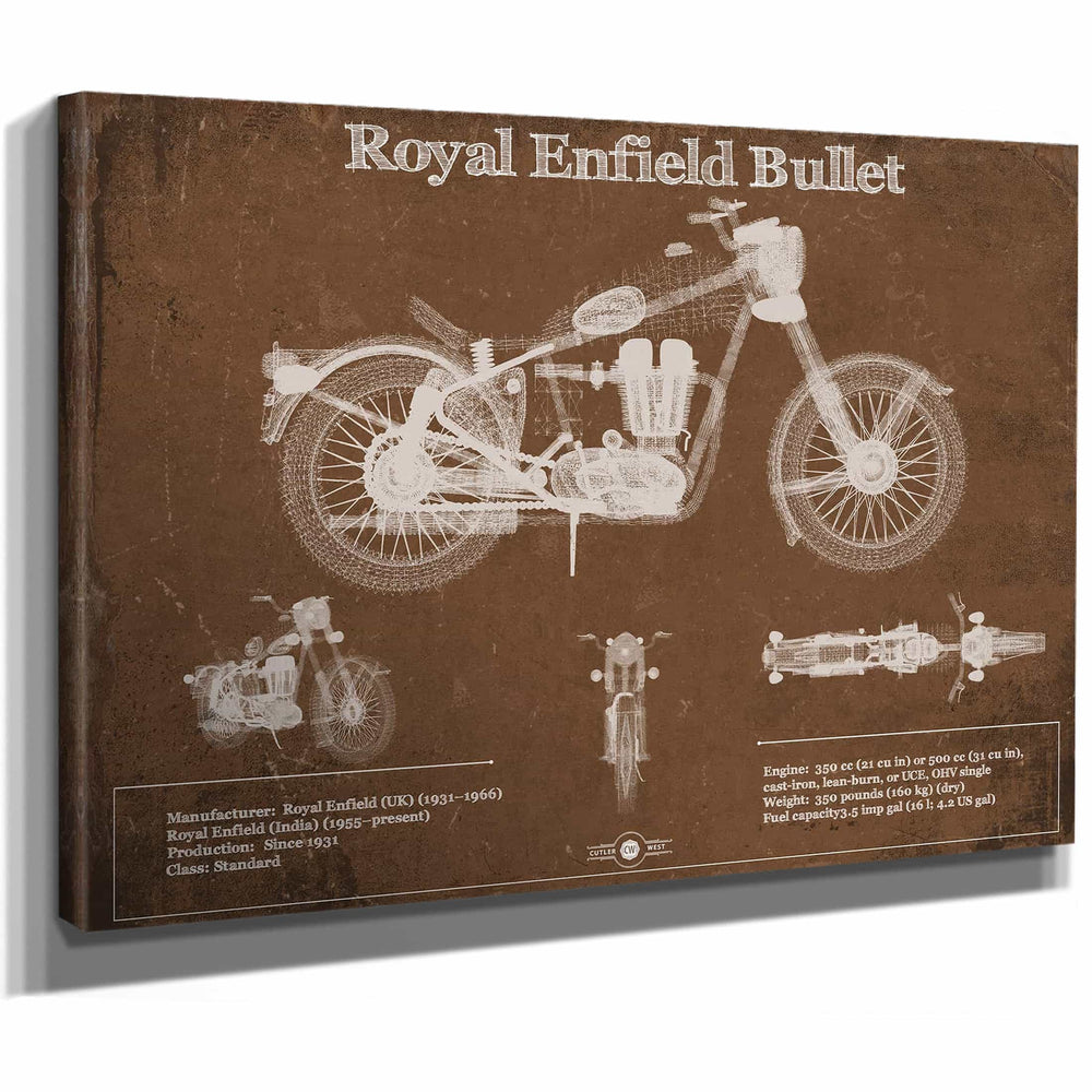 Royal Enfield Bullet Blueprint Motorcycle Patent Print