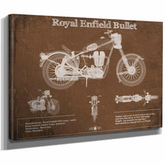 Royal Enfield Bullet Blueprint Motorcycle Patent Print