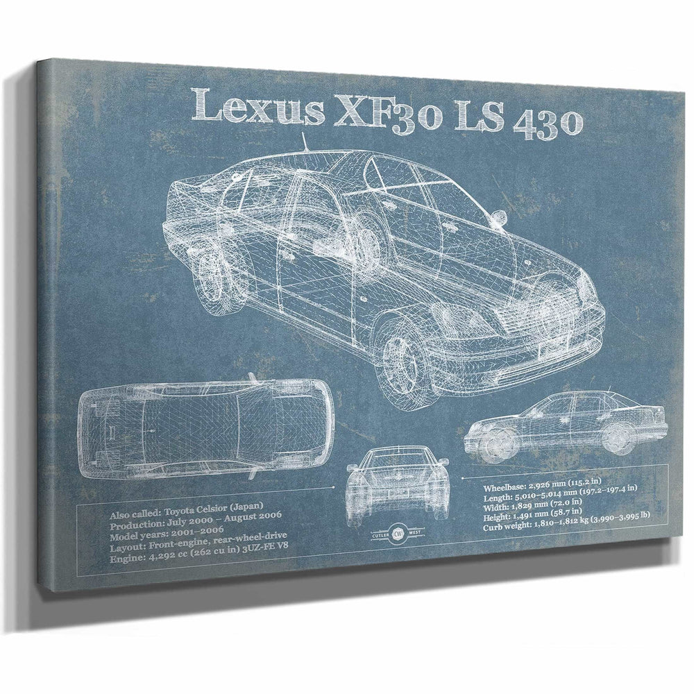 Lexus XF30 LS 430 Vintage Blueprint Auto Print